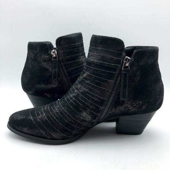 David Tote Womens Bellview Ankle Booties US 10 M Black Antique Suede NIB - Picture 8 of 12